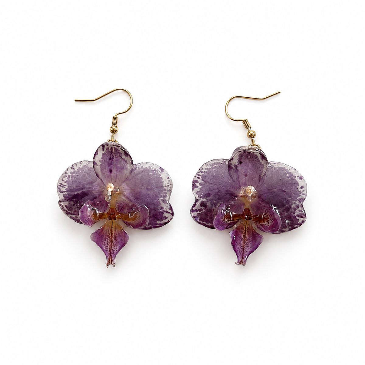 Pendientes Alma - Orquídea preservada
