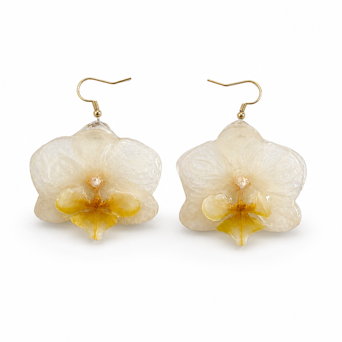 Pendientes Perla - Orquídea preservada