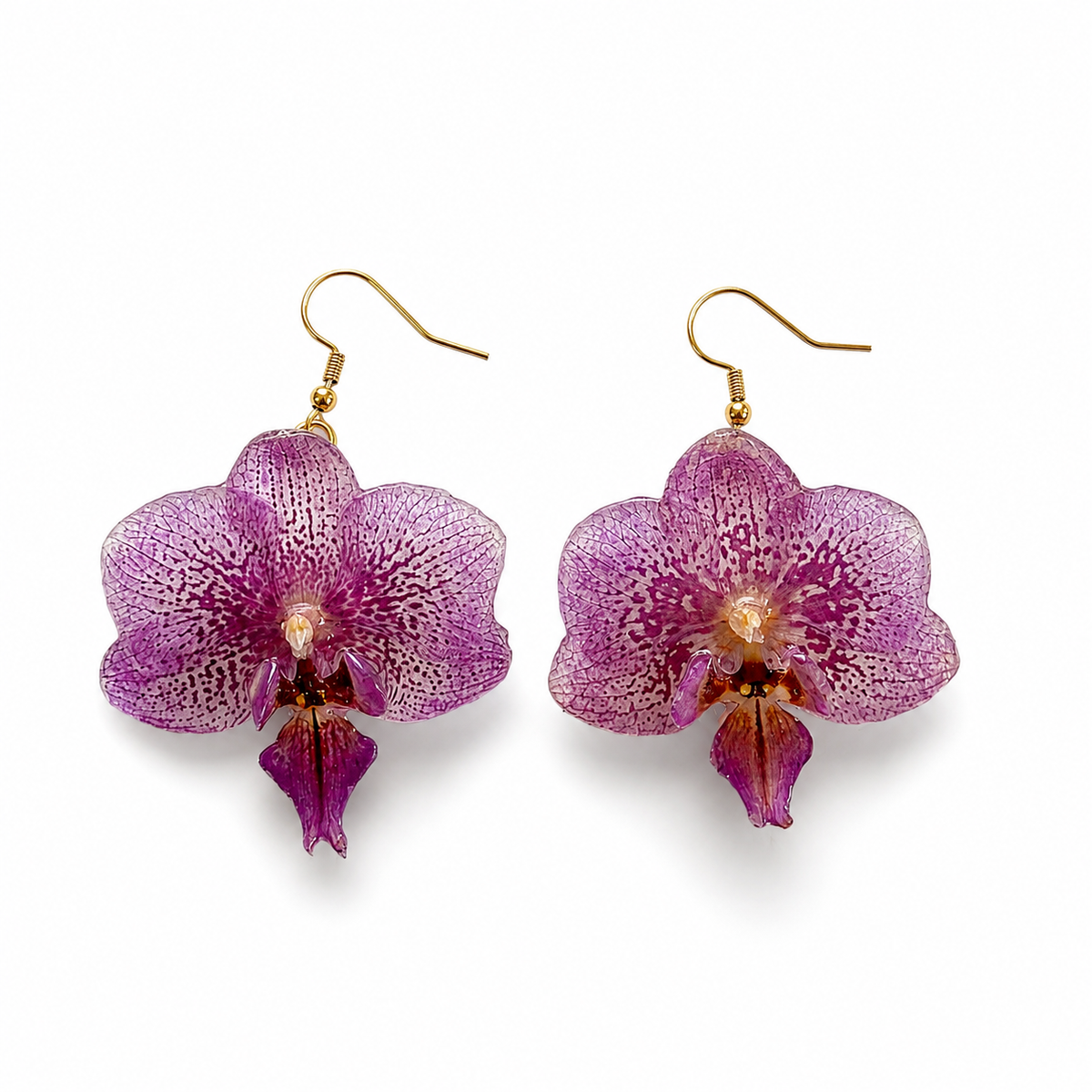 Pendientes Iris - Orquídea preservada