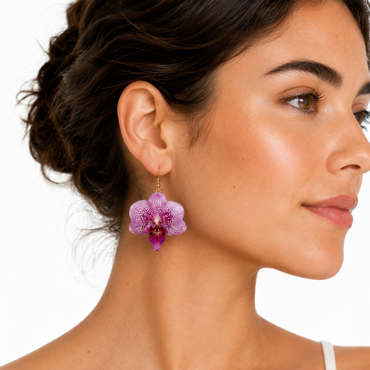 Pendientes Iris - Orquídea preservada