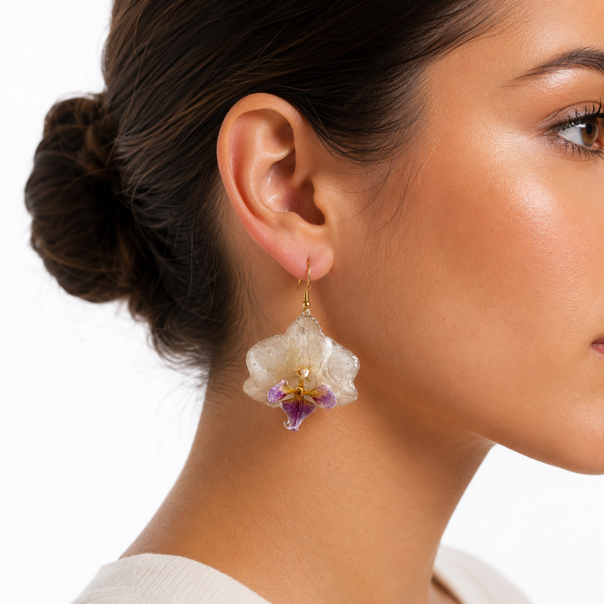 Pendientes Jimena - Orquídea preservada