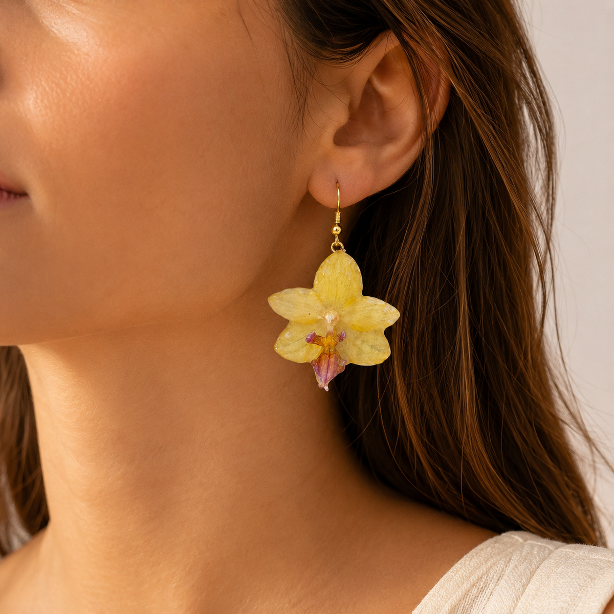 Pendientes Lola - Orquídea preservada