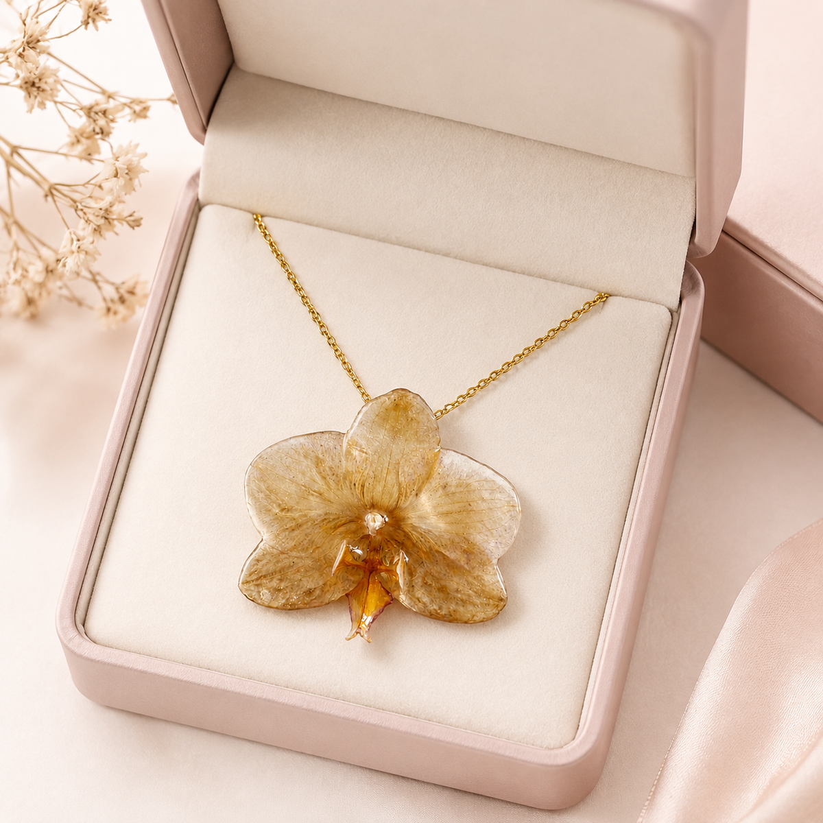 Collar Aurora - Orquídea preservada