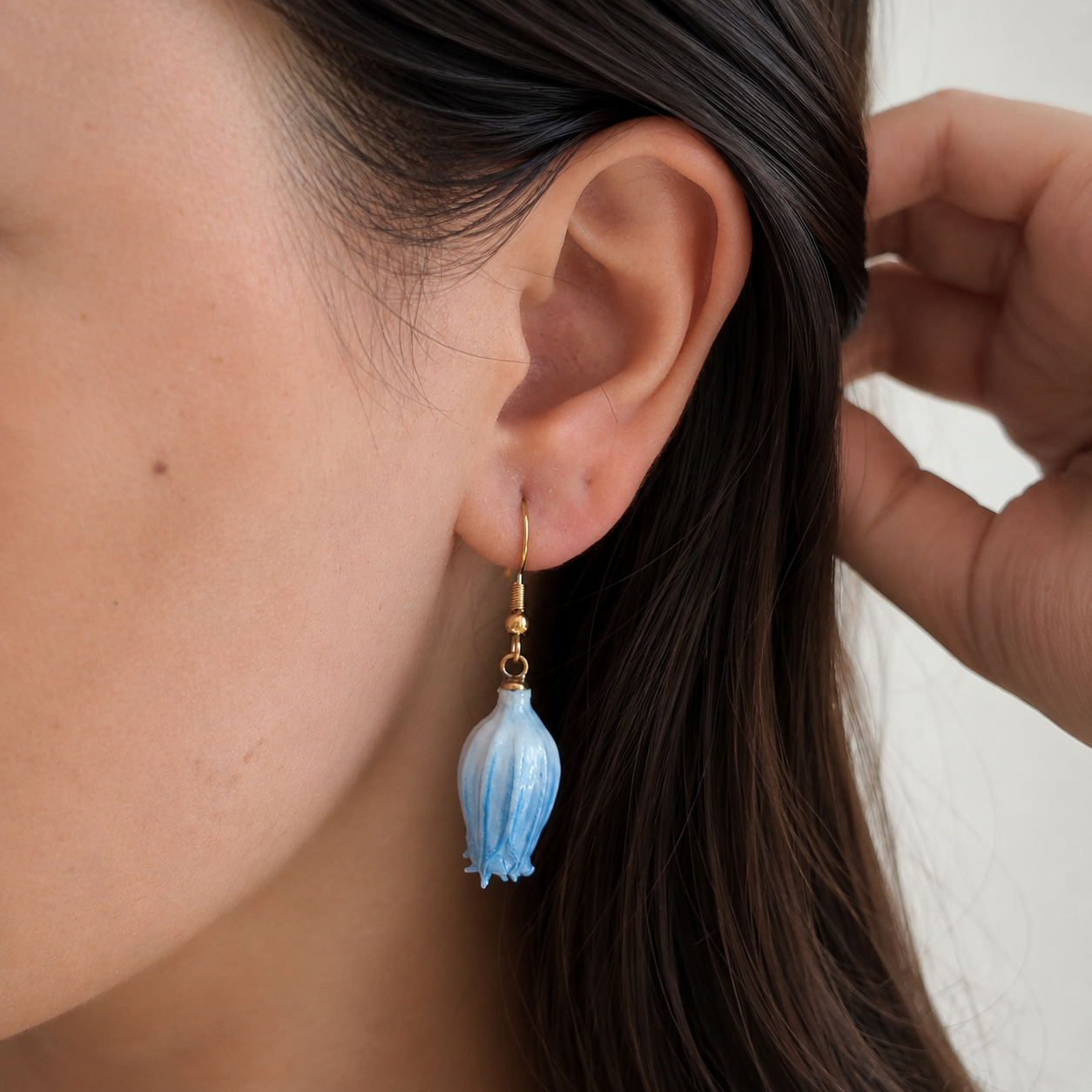 Pendientes Azucena - Flor natural