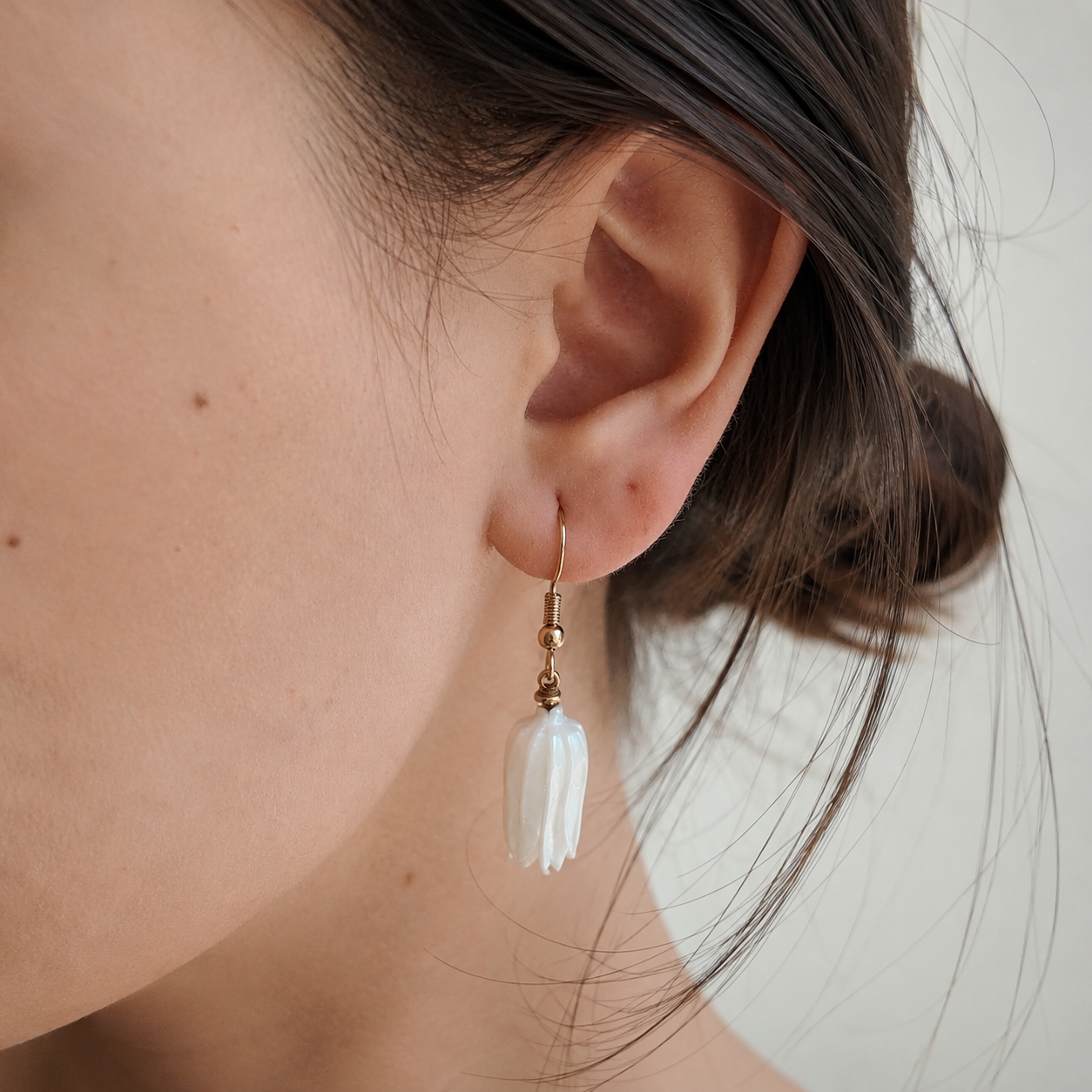 Pendientes Azucena - Flor natural