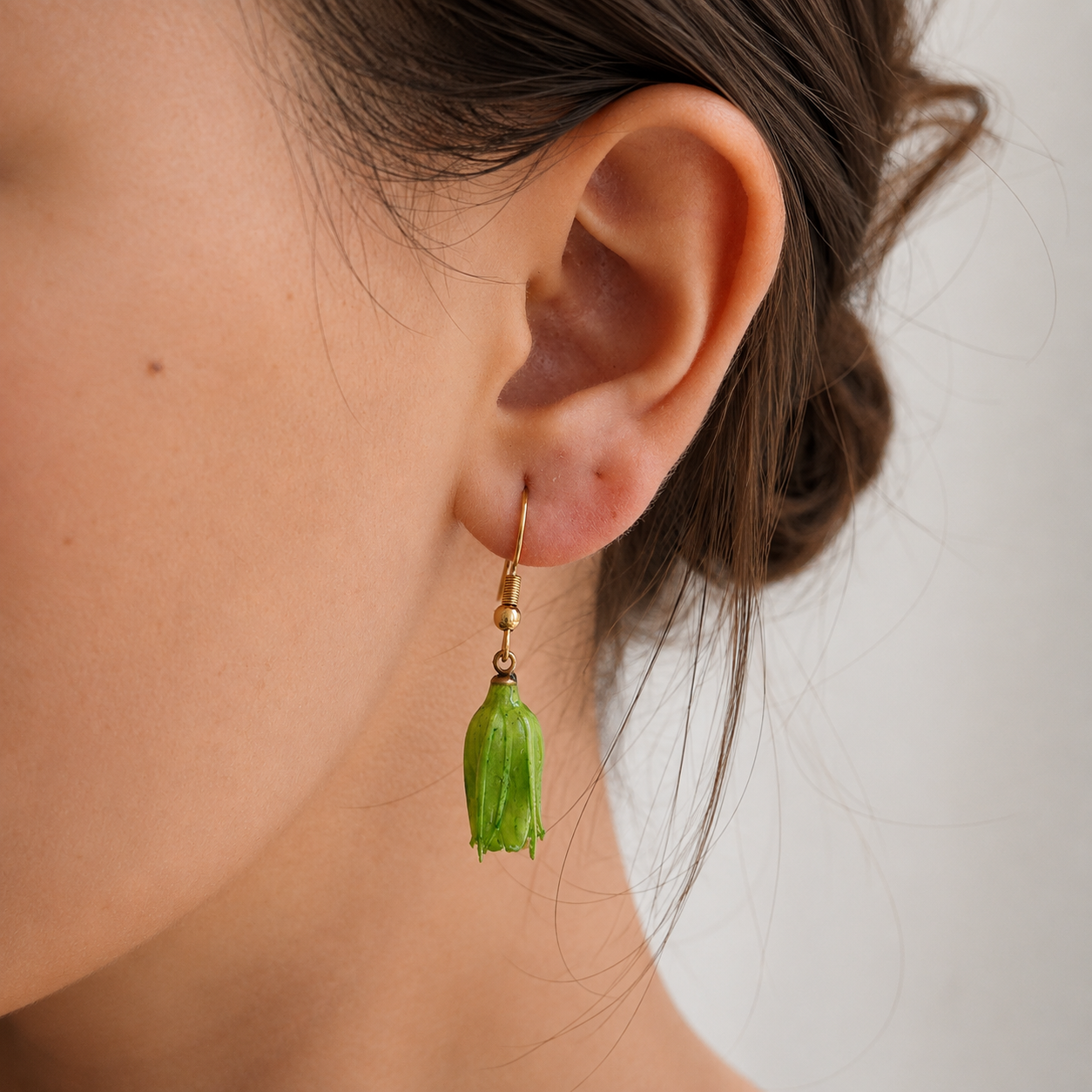 Pendientes Azucena - Flor natural
