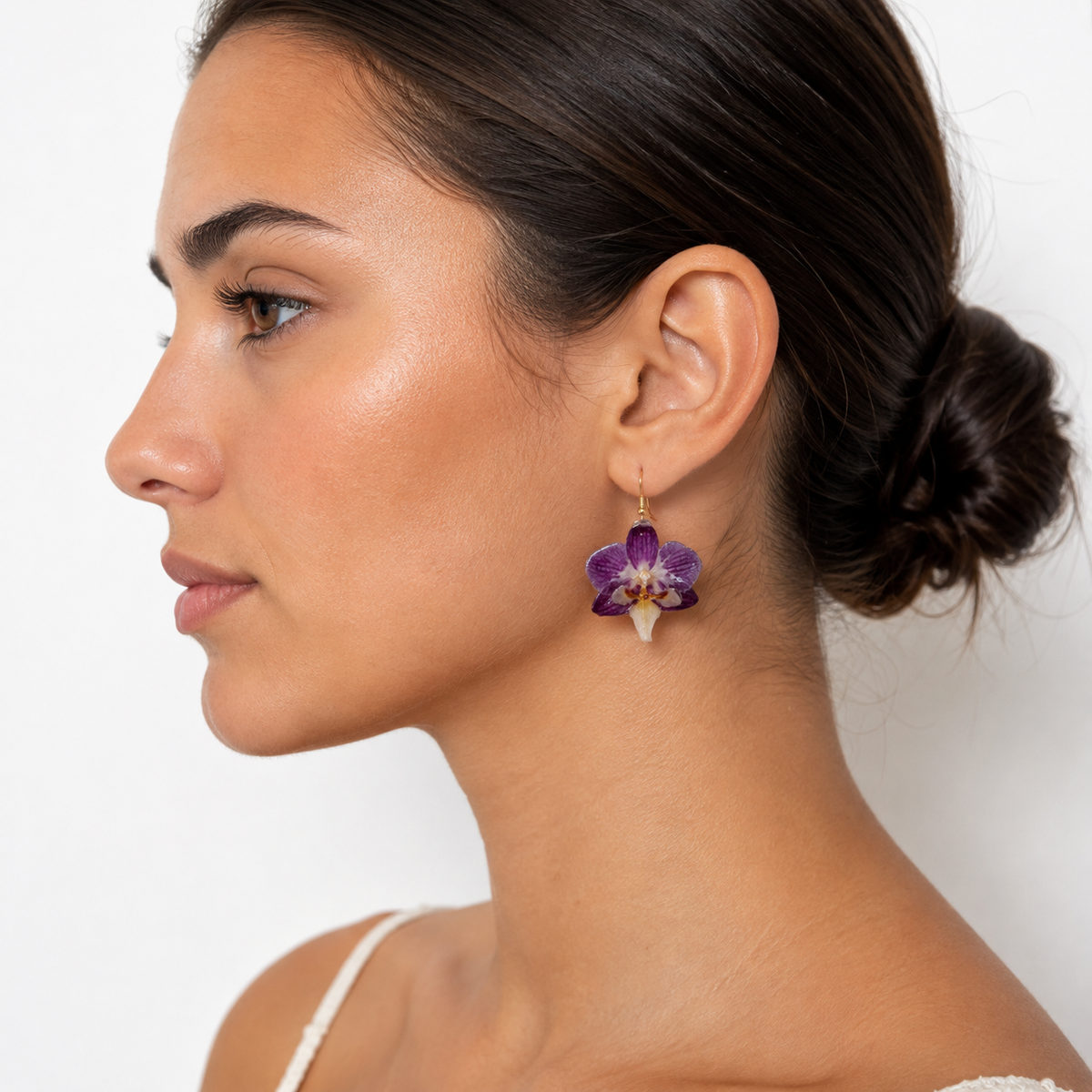 Pendientes Leyla - Orquídea preservada