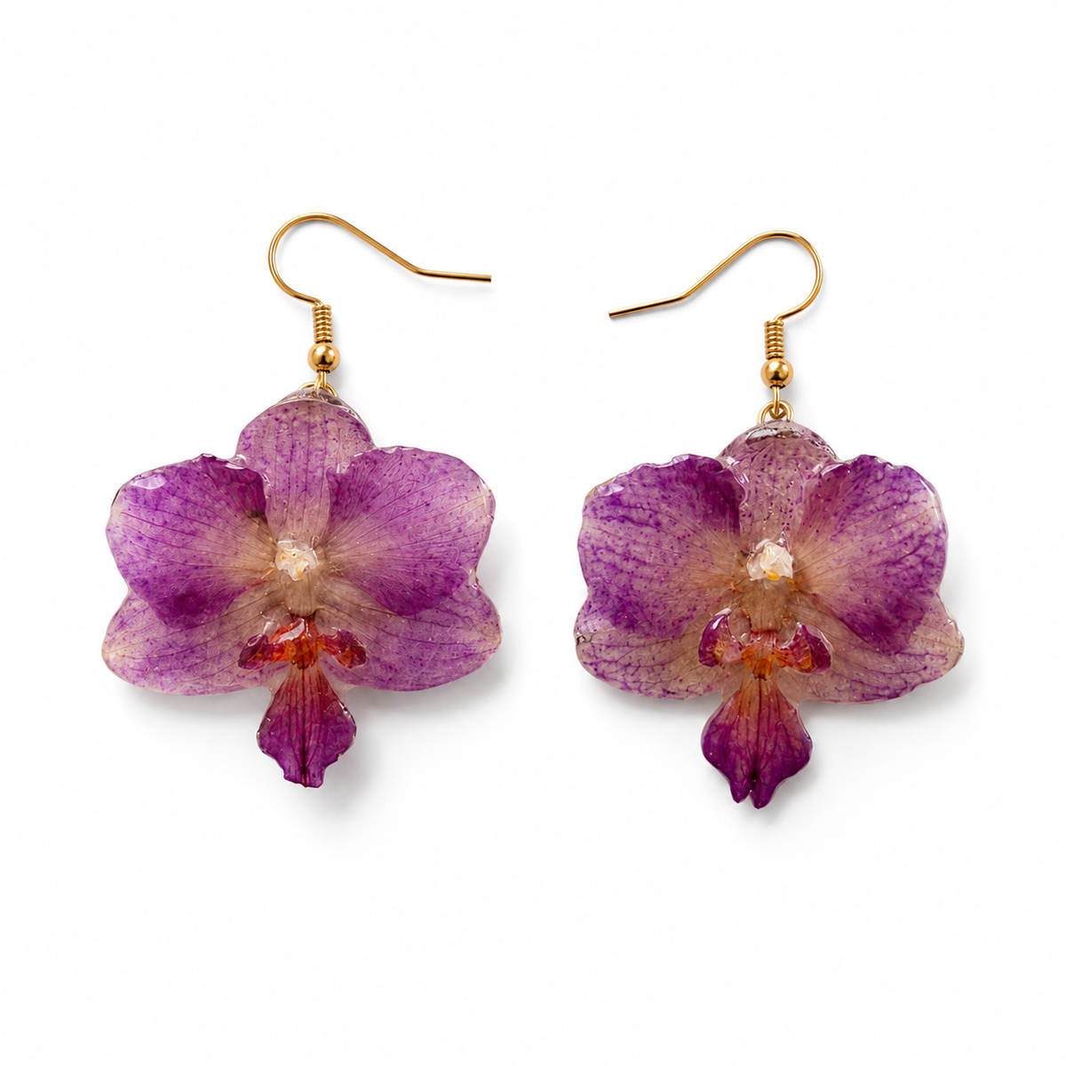 Pendientes Amira - Orquídea preservada