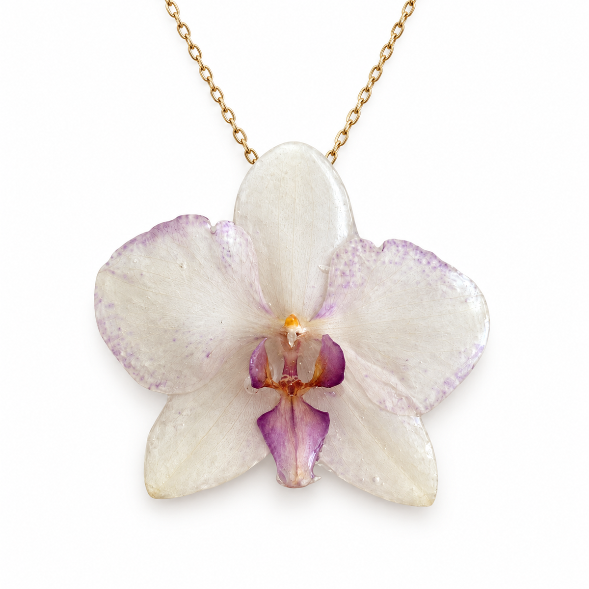 Collar Nácar Lila · Orquídea preservada