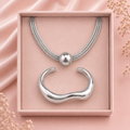 Pack Kiara Plata (Collar + Brazalete GRATIS)