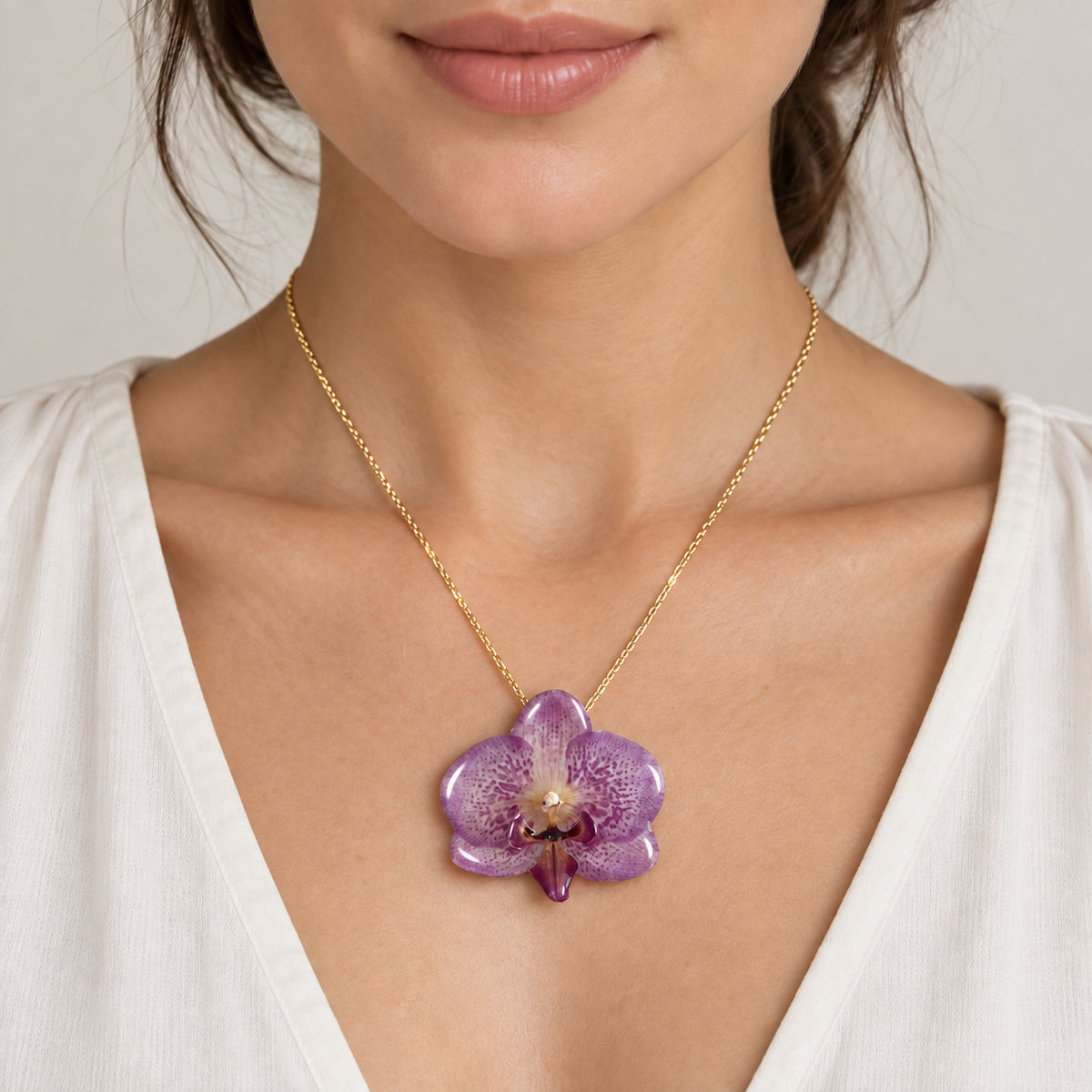 Collar Iris - Orquídea preservada