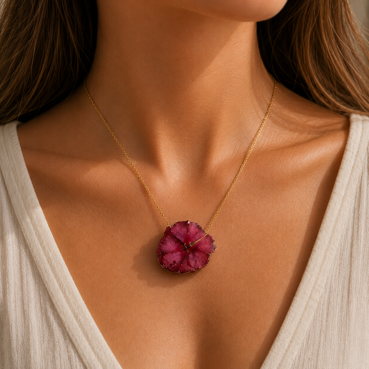 Colgante Flor Eterna · Fucsia Salvaje