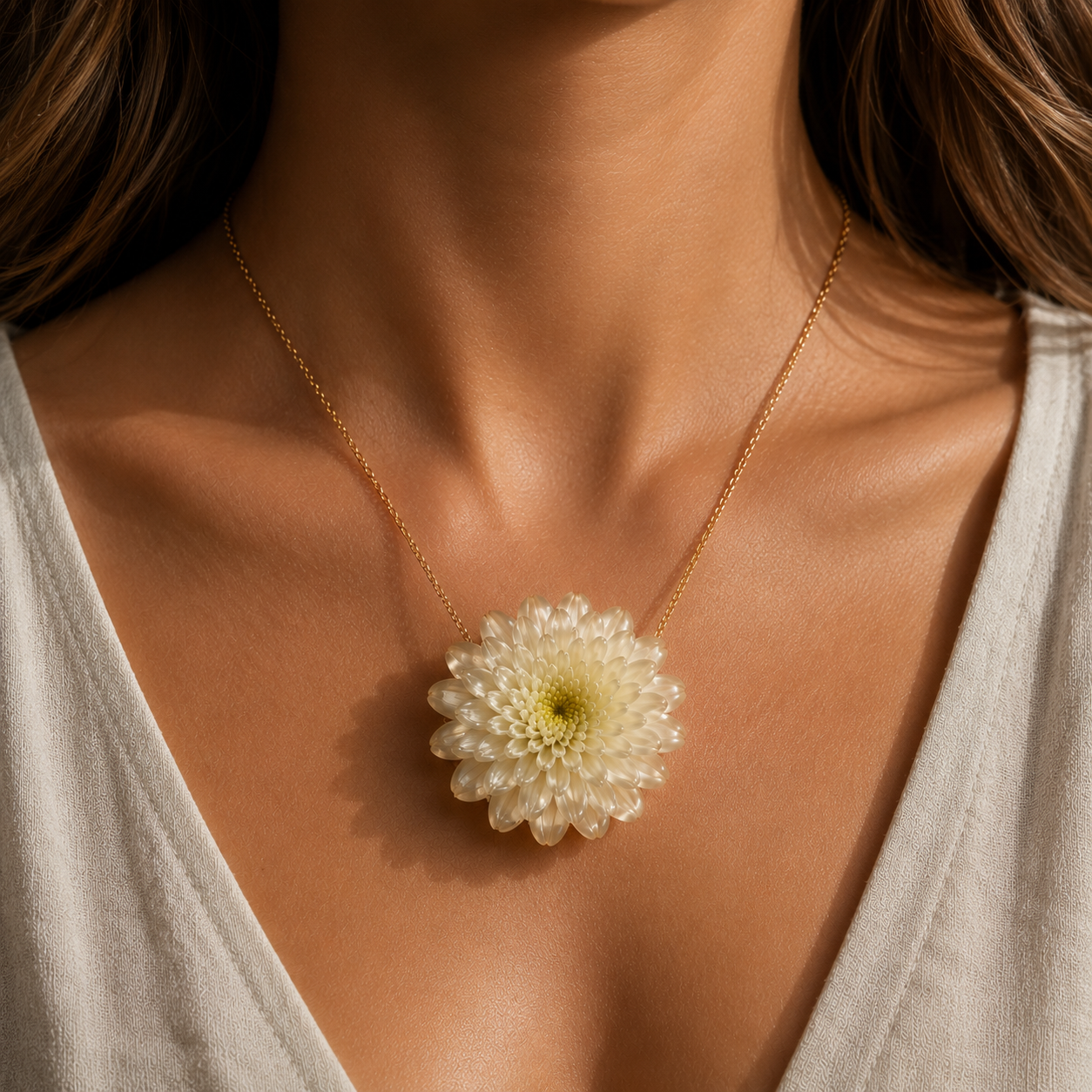 Colgante Flor Eterna · Nácar