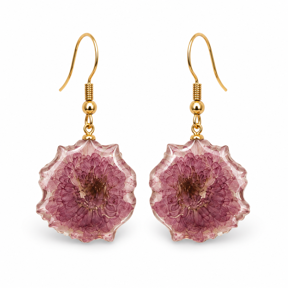 Pendientes Lila - Flor natural