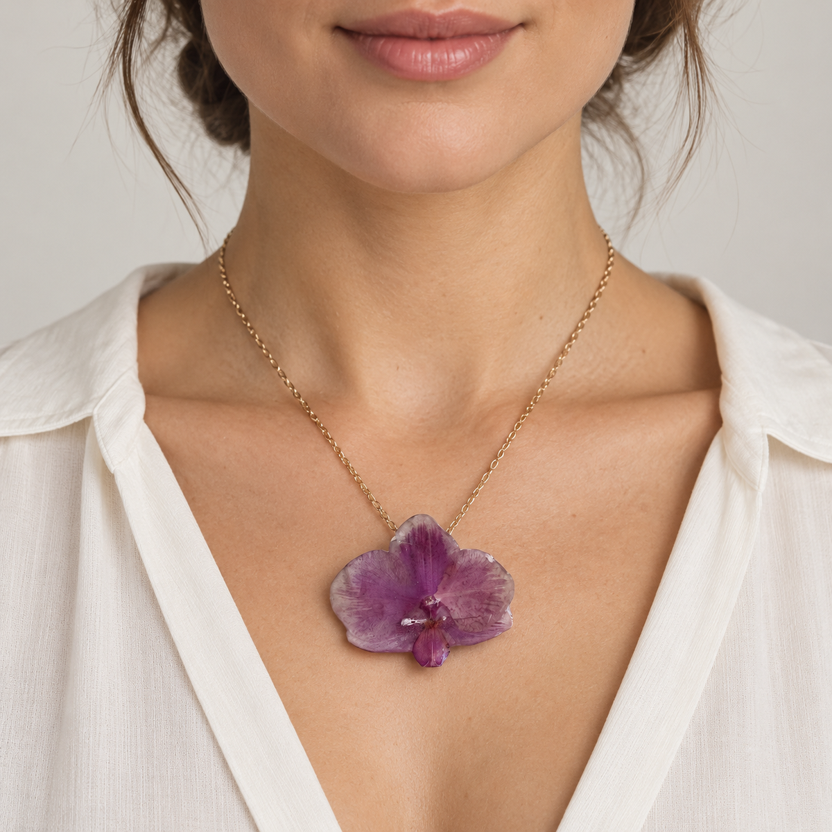 Collar Magenta · Orquídea preservada