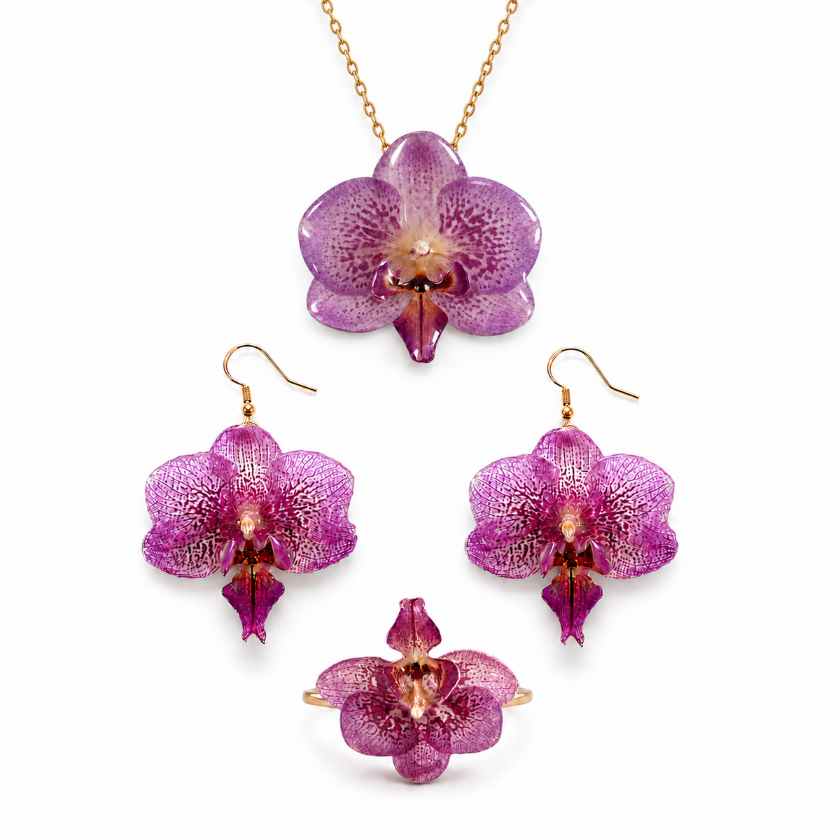 Conjunto Iris – Anillo + Pendientes + Collar