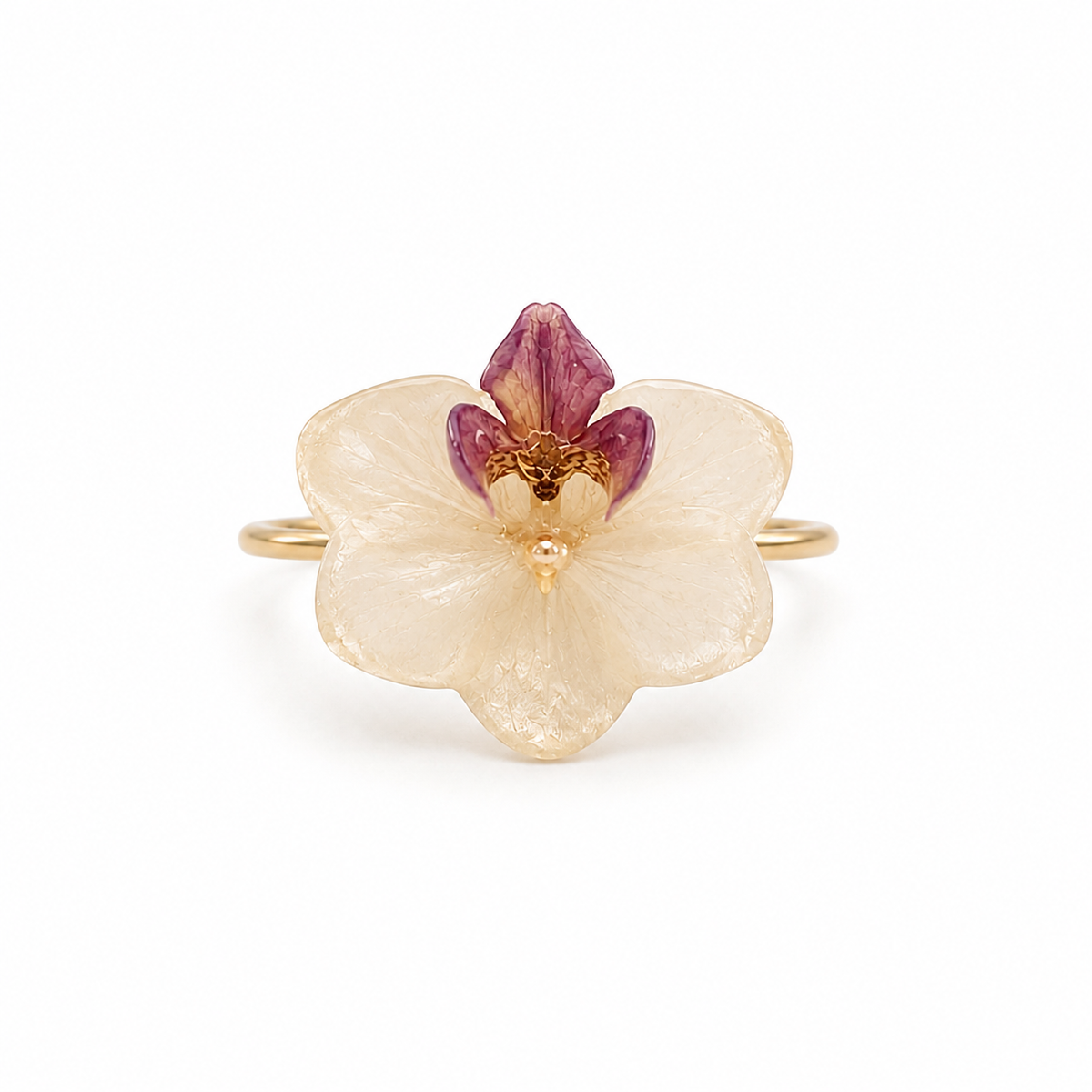 Anillo Jimena – Orquídea preservada