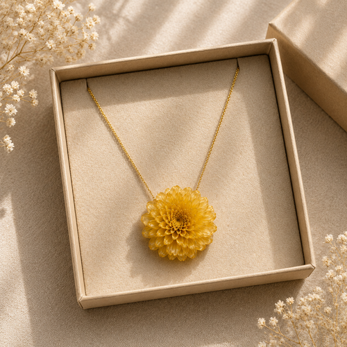 Colgante Flor Eterna · Ámbar