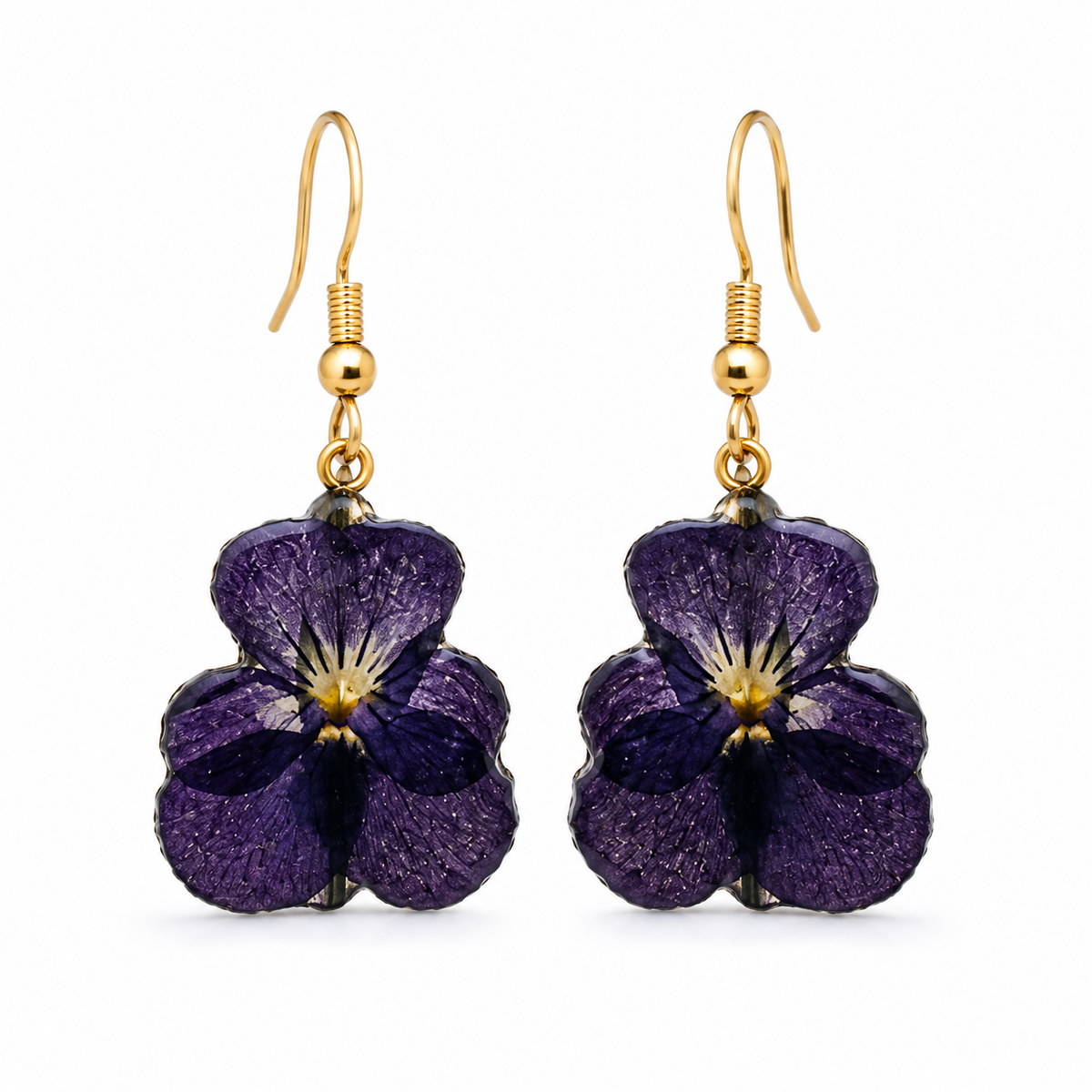 Pendientes Viola - Flor natural